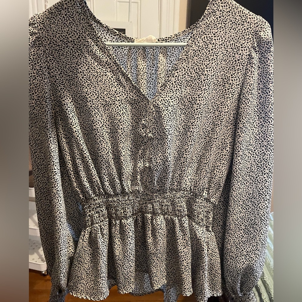 Sienna Sky Black and Cream Patterned Blouse